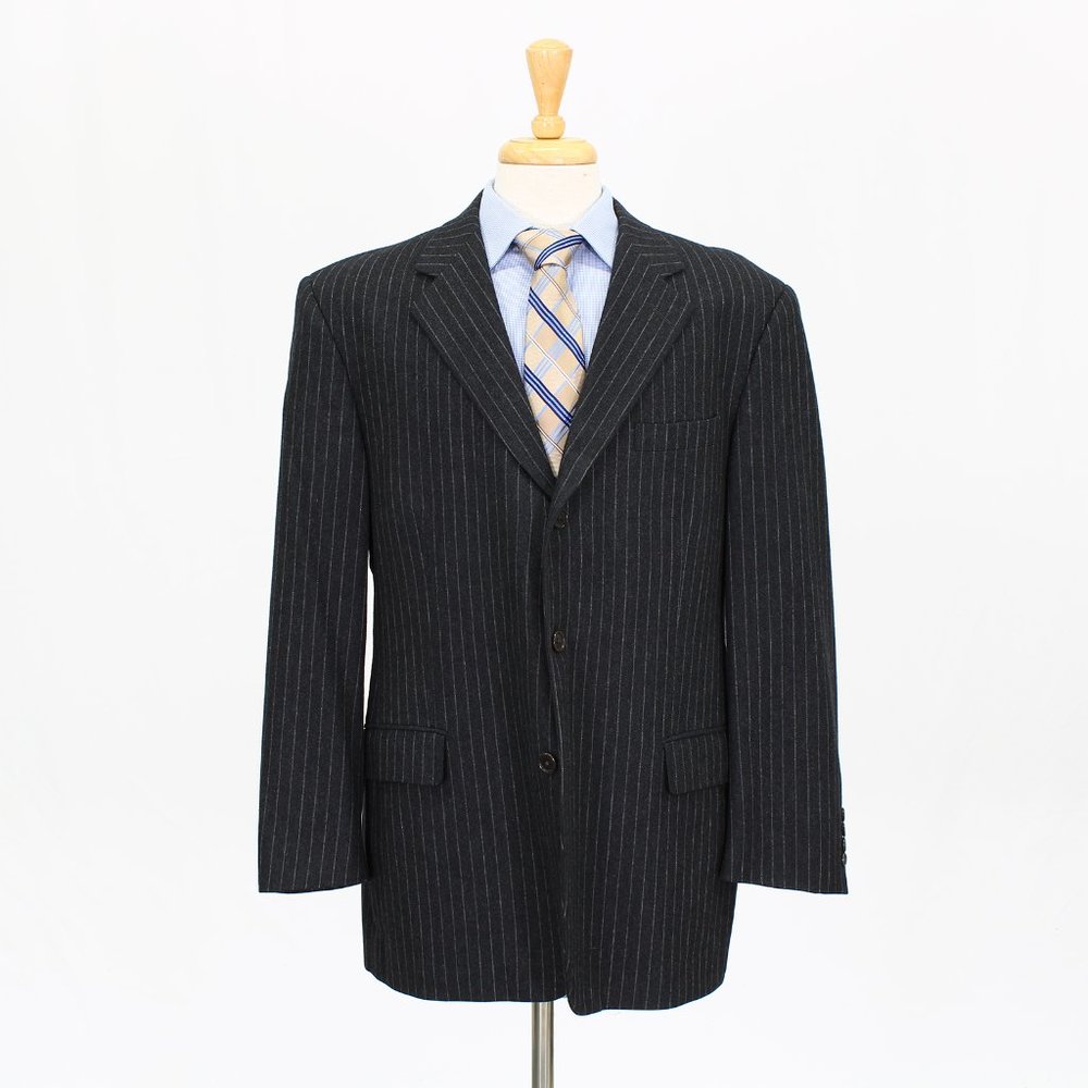 Brooks Brothers 44r Gray Striped 3-Button Sport Coat Blazer Jacket O635